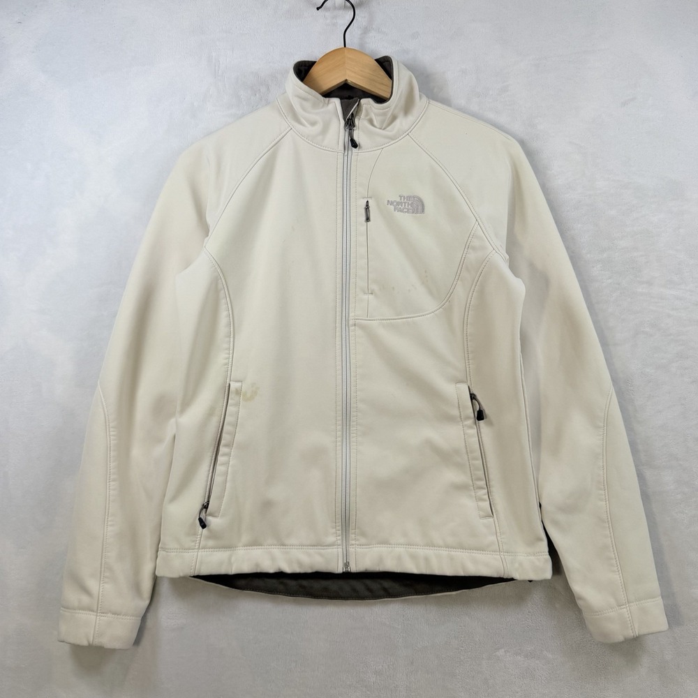 The North Face Apex Bionic Women's Size Small Cream Full Zip Soft Shell Jacket